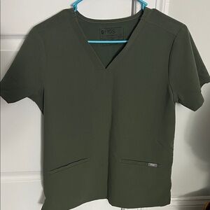 Figs Olive V-Neck Medical Scrub Top